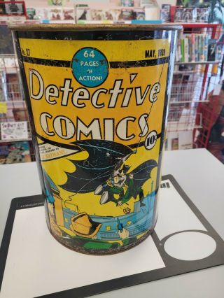 Vintage 1974 Dc Comics Superman Wonder Woman Batman Metal Trash Can Rare