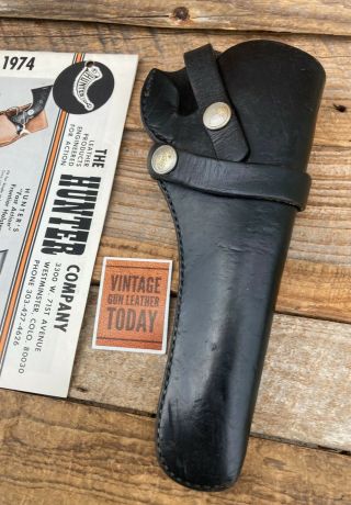 Vintage Hunter Black Leather Owb Holster For H&r Iver Colt Firearms 6 " Revolver