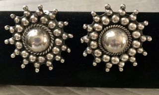 Vintage Taxco Sterling 925 Mexico Clip Earrings