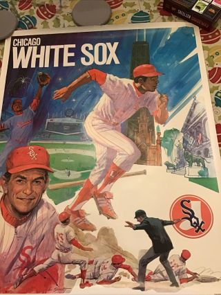Vintage 1971 Chicago White Sox Major League Baseball Poster.  23” X 29”