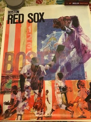 Vintage 1971 Boston Red Sox Major League Baseball Poster.  23” X 29”