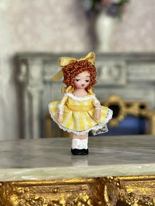 Vintage Miniature Dollhouse Artisan Ethel Hicks Sculpted Toy Baby Doll Red Head