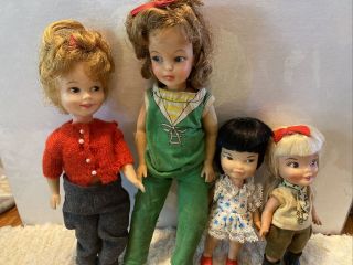 Four Vintage 1960’s Remco Ideal Deluxe Reading Corp Clothes,  Dolls,  Accessories