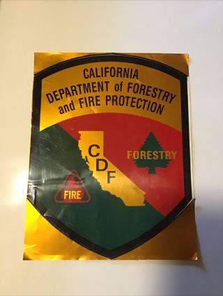 Vintage Cdf Fire California Department Of Forestry & Fire Prot.  14” Large Decal