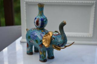 Vintage Cloisonne Elephant Figurine 8 