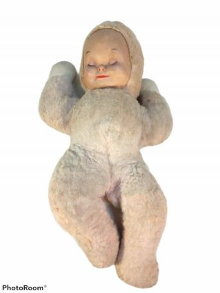 Vintage Rubber Face Baby Plush Doll