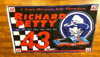 Vintage Nascar Flag / Banner 43 Stp Richard Petty 7 Time Winston Cup Champ