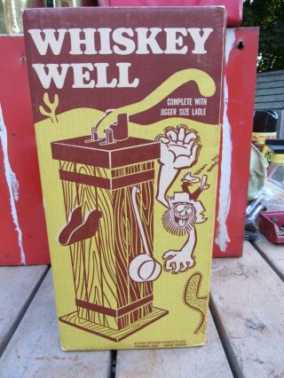 Vintage 1964 Whiskey Well Liquor Dispenser Boxed With Great Hillbilly Artwork