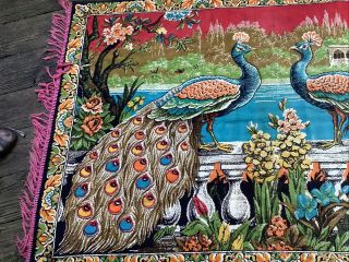Vintage Peacock Bird Wall Tapestry Hanging Turkish Boho Guney Sanayi 39 