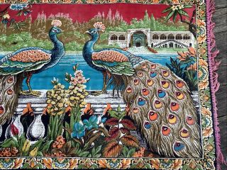 Vintage Peacock Bird Wall Tapestry Hanging Turkish Boho Guney Sanayi 39 