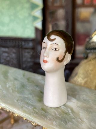 Vintage Miniature Dollhouse Artisan Porcelain Art Deco Counter Display Head Bust
