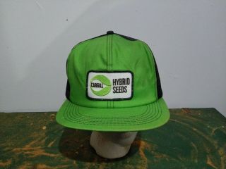 Vtg - 1980s Cargill Seed Patch Usa Made K Brand Products Snapback Trucker Hat