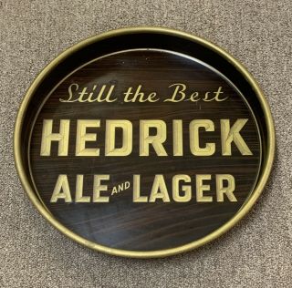 Vintage Hedrick Ale And Lager Tin Tray Brewing Albany York Ny Bar Pub Rare