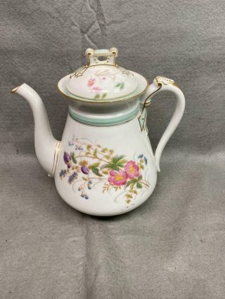 Vintage Haveland Limoges Floral Tea Pot 7 1/4 " C F H