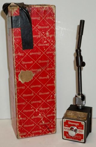 Vintage Starrett Magnetic Base Indicator Holder 657a Complete W/box