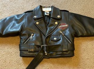 Vintage Harley Davidson Faux Leather Jacket 18 Months View Description,  Pics