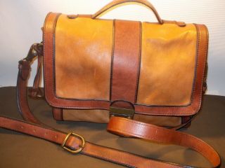 Fossil Long Live Vintage Brown Leather Shoulder Bag Handbag W/ Key - Bag