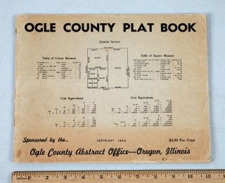 Vintage 1949 Ogle County Plat Book Oregon Illinois Map Land Ownership