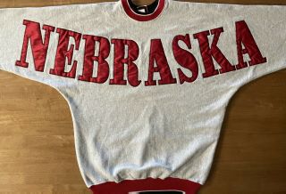 Vintage Legends Athletic Big Red Letter Nebraska Mens Sweatshirt Sz L Made In Us