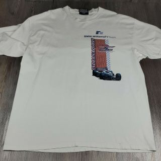 Rare 2000 Vtg Bmw Williams F1 Indianapolis Team Race Car White T - Shirt Size L.