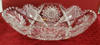 Vintage Bohemia Czech Hand Cut Leaded Crystal Fruit Bowl 10 " Collectible