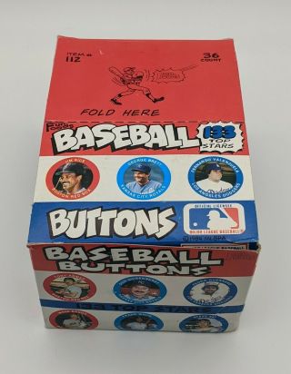 Baseball Buttons Fun Foods Full Box 36 Packs Vintage Mlb 1984 112