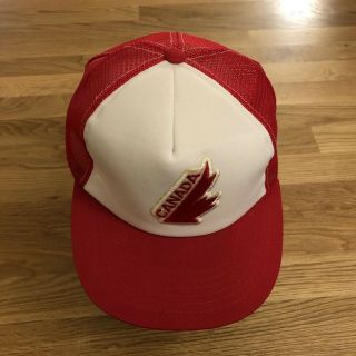 Vintage 80s Canada Cup 1981 Hockey Trucker Mesh Snapback Hat Cap Rare Logo Vtg