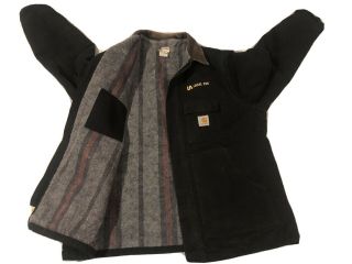Vintage Carhartt Men’s Duck Jacket Blanket Lined Black Size 54 Full Zip Made Usa
