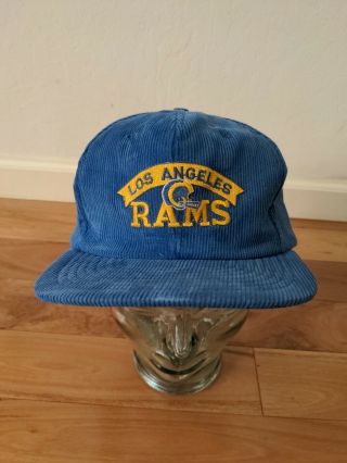 Los Angeles Rams Corduroy Hat Cap Vintage Retro Vtg Nfl Football