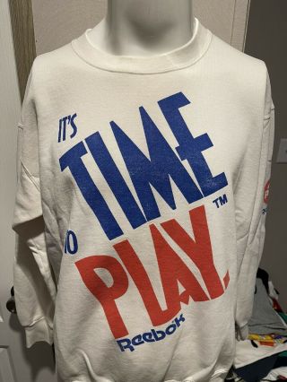 Vintage Reebok 90’s It’s Time To Play The Pump Mens Sweatshirt Extra Large Xl