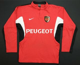 Rare Vtg Nike Stade Toulousain Peugeot Rugby Union Team Shirt Jersey 90s Red S