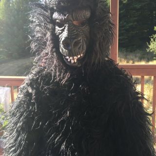 Gorilla Costume Kids Black Monkey Ape Faux Fur Size 8/10 Child