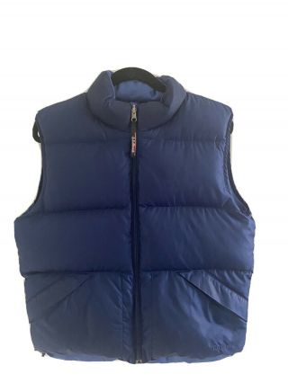 Vintage Ll Bean Navy Blue Reversible Goose Down Puffer Vest Full Zip Size M
