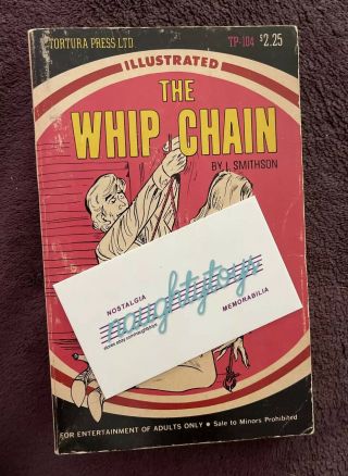 Vtg The Whip Chain Erotica Rare Softcover Book Oop Adult Readers 1971 70’s