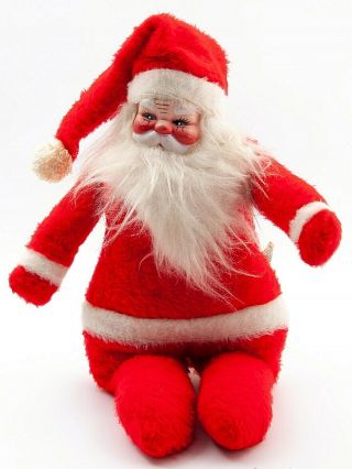 Mid Century Beloved Toys Tag Vtg Santa Claus Doll Large 28 " Xmas Felt Cloth