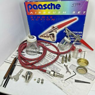 Vintage Paasche Airbrush H - Set Single Action Siphon Feed Airbrush Tips