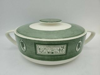 Vintage Royal China Colonial Homestead Green Casserole With Lid