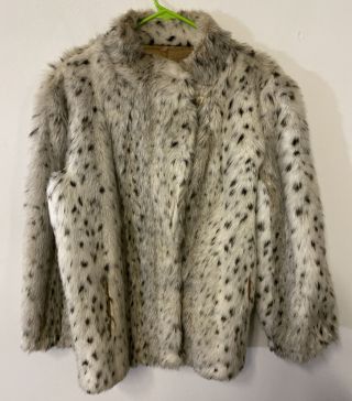 Vintage Faux Fur Coat Jacket Made In England Old Vintage