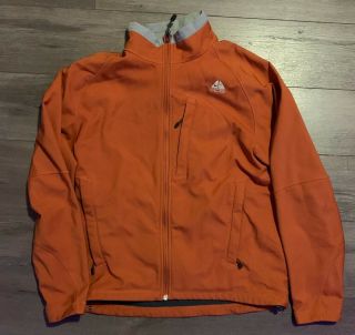 Mens Vintage Nike Acg Orange 1/2 Zip Up Fleece Sweater Jacket Pullover Medium