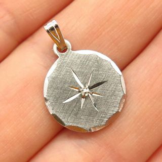 925 Sterling Silver Vintage Real Diamond Accent Small Pendant