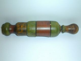 Vintage Tool Primitive Colorful Wooden Wine Bottle Corker Antique Cork Press