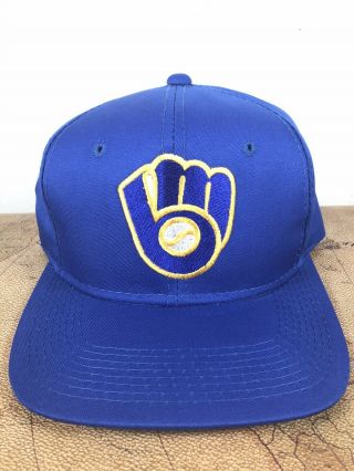 Vintage Milwaukee Brewers Snapback By G Cap Glove & Ball Logo