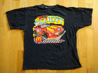 Vintage Bill Elliott Mcdonalds Racing Team T Shirt Xl Ford Thunderbird 94 Nascar