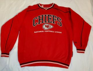 Vintage Lee Sport Kansas City Chiefs Nfl Red Embroidered Sweatshirt Size M