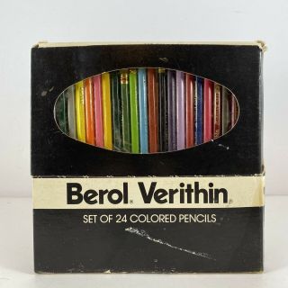 Vintage Berol Verithin Set No.  731 Colored Pencils Set Of 24 Made In Usa
