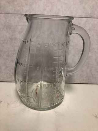 Vintage Glasco Usa Pot Belly Measuring Cup 1 Quart 4 Cup Clear Glass Pitcher