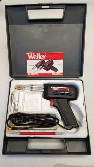 Vintage Weller Model 8200 N Soldering Gun W/case 100/140 Watts 3 Tips Universal