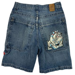 Vintage Jnco Jeans Shorts 16 Baggy Carpenter Embroidered Spellout 27w Skate Y2k