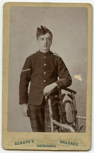 Young Man In Uniform Vintage Military Cdv Photo By Schuth,  London Uk
