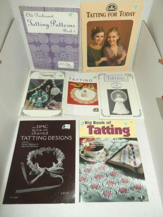 7 Vintage Tatting Pattern Instruction Project Books Doilies Edging Medallions